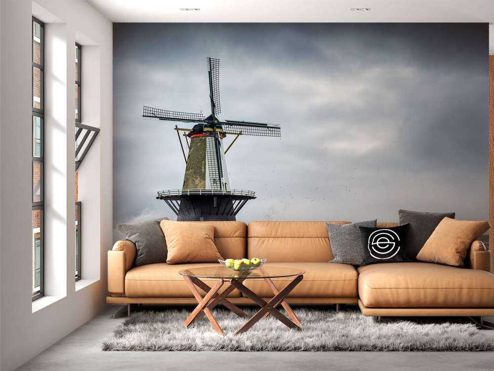 Młyn z falami sztormowymi