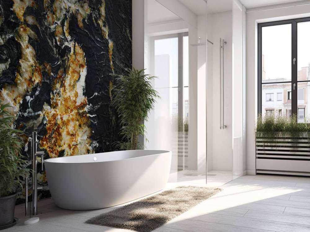 Czarny marmur z jasną strukturą