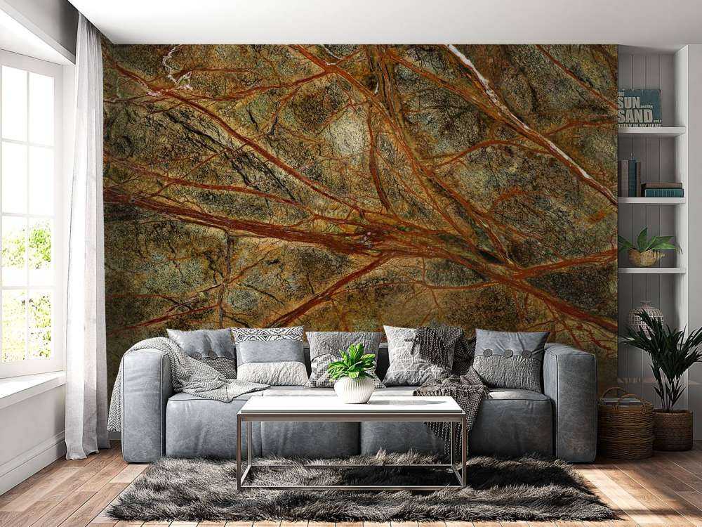 Zielony marmur z kolorowymi żyłkami