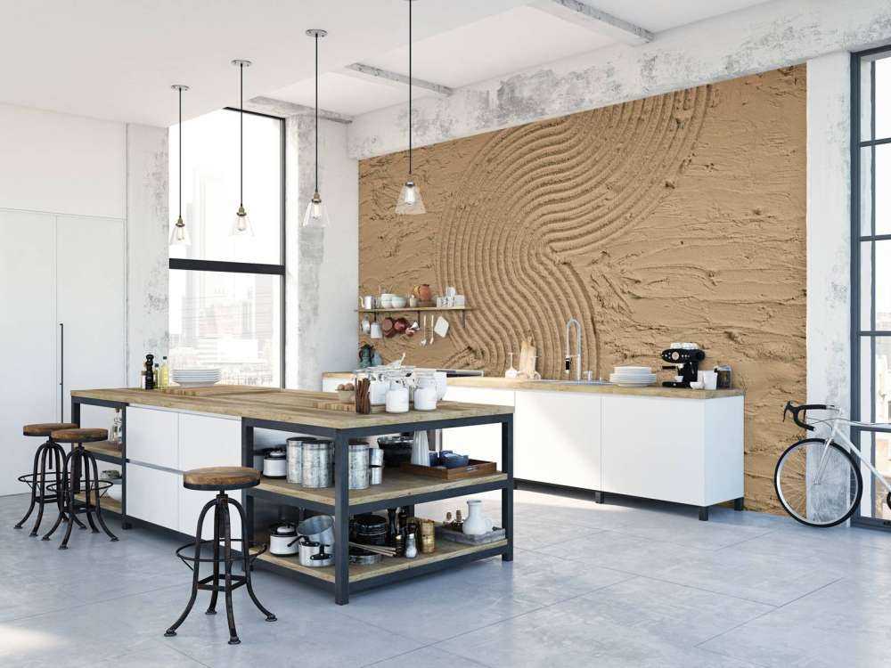 Organiczne linie i struktury obszycia w kolorze złotego brązu