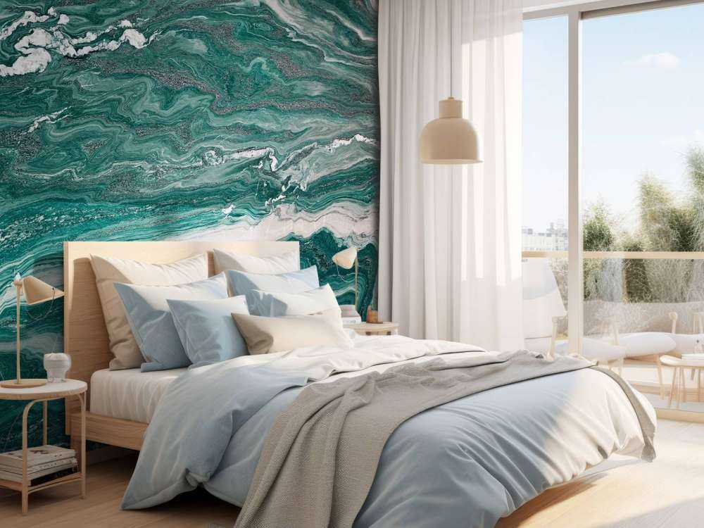 Zielony i biały marmur