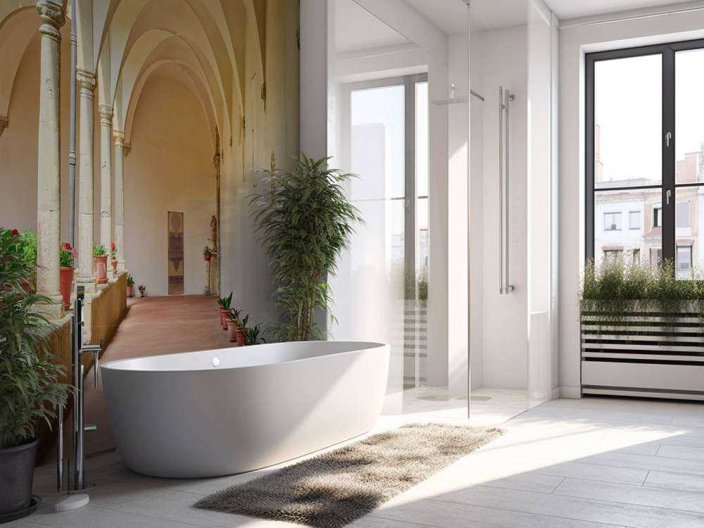 Dziedziniec z łukami i roślinami