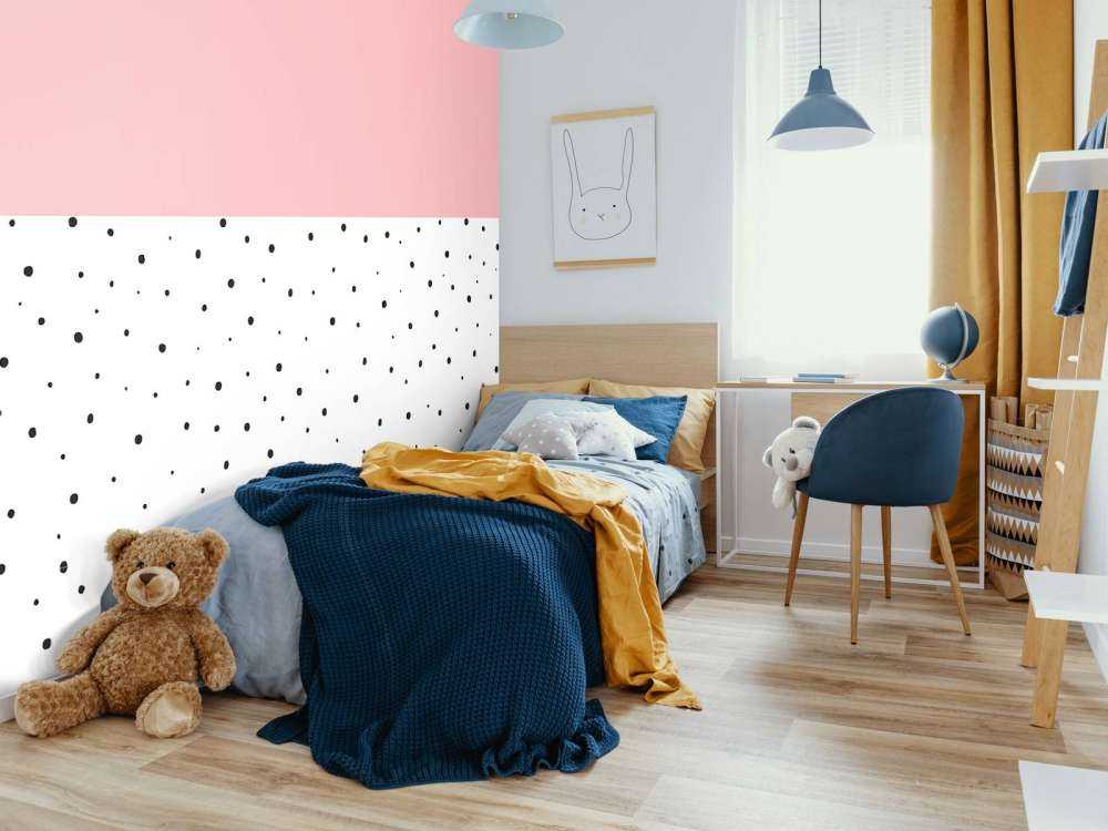 Różowe i białe obszary z czarnymi kropkami