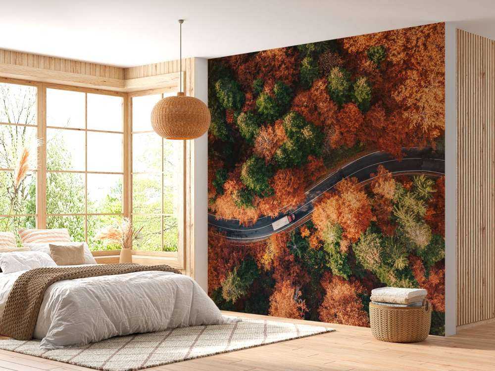 Droga wijąca się z ciężarówką