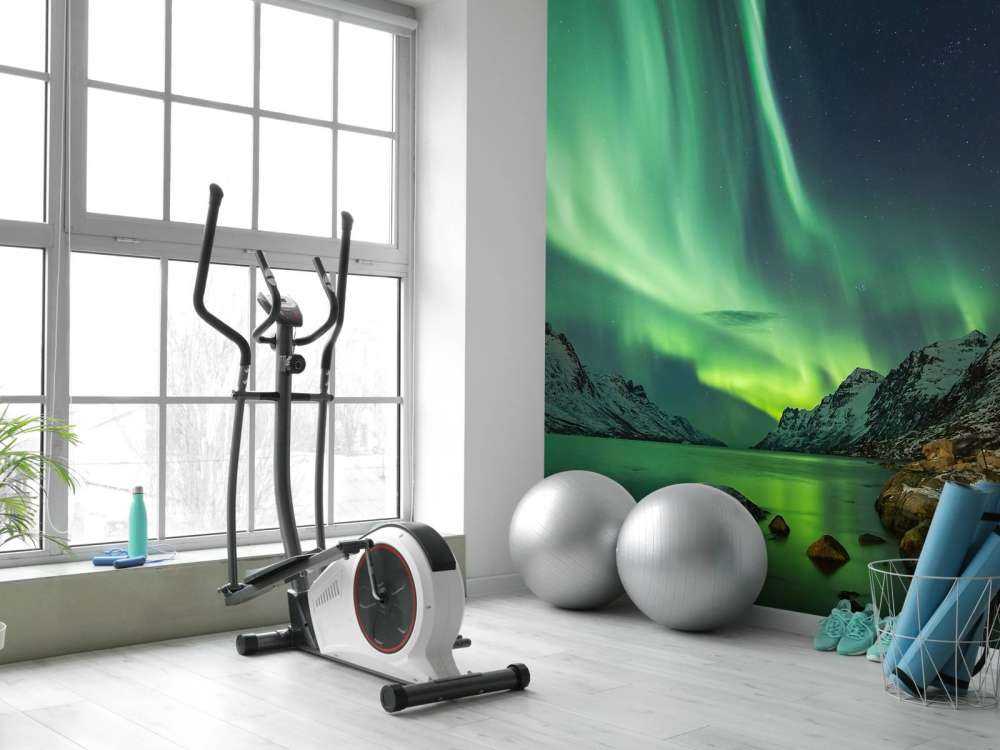 Światła północne między dwoma fiordami