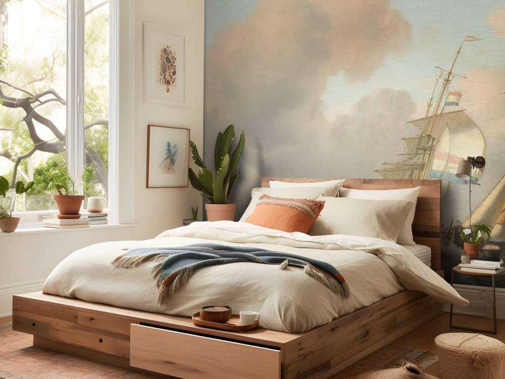 Skaliste morze ze statkami