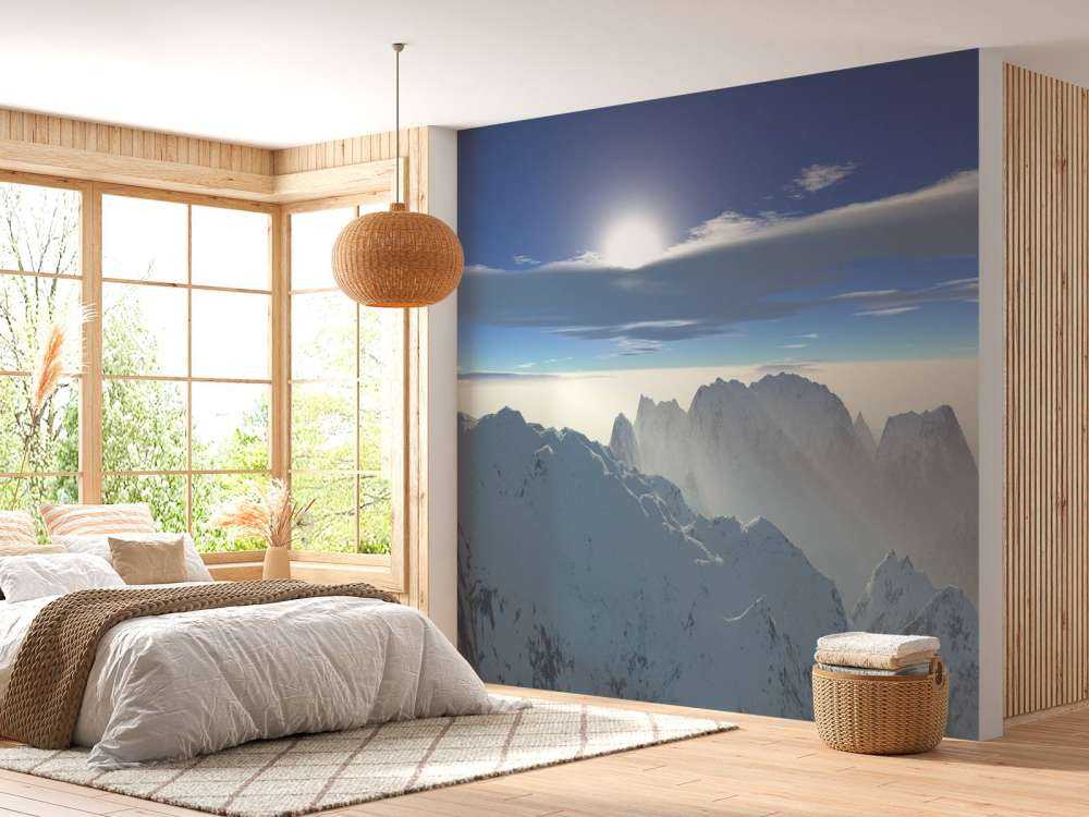 Śnieżne szczyty górskie panorama