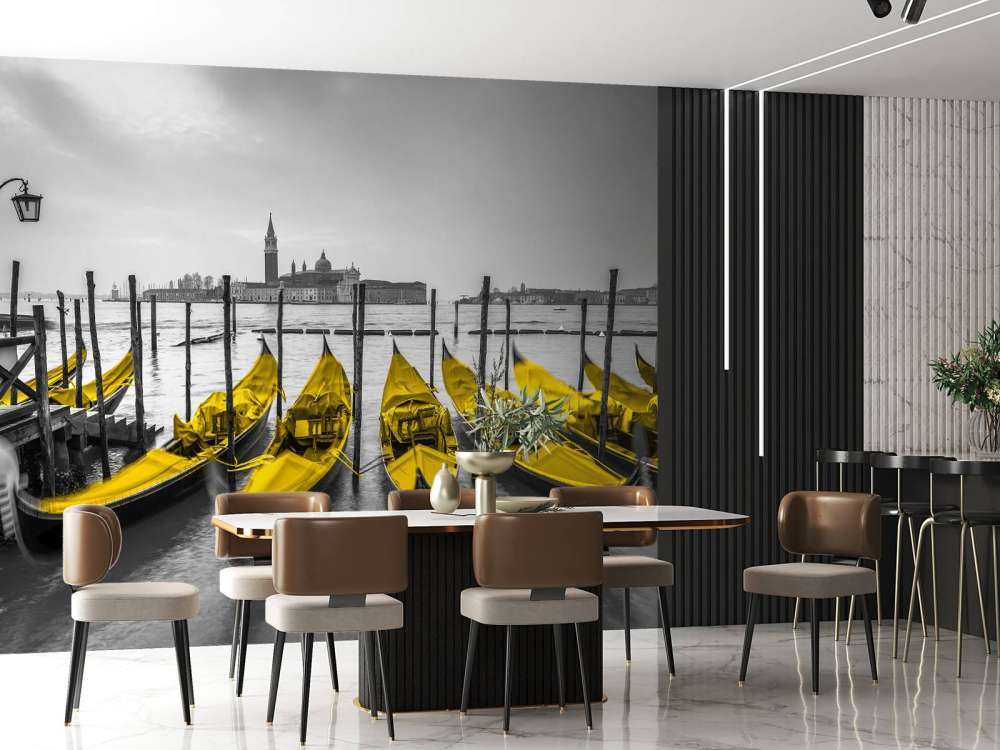 Gondole wzdłuż kanału