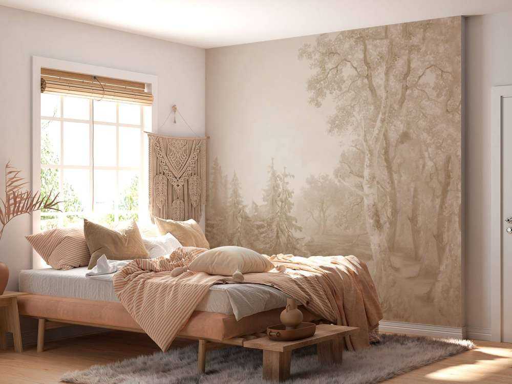 Krajobraz leśny beżowy #2