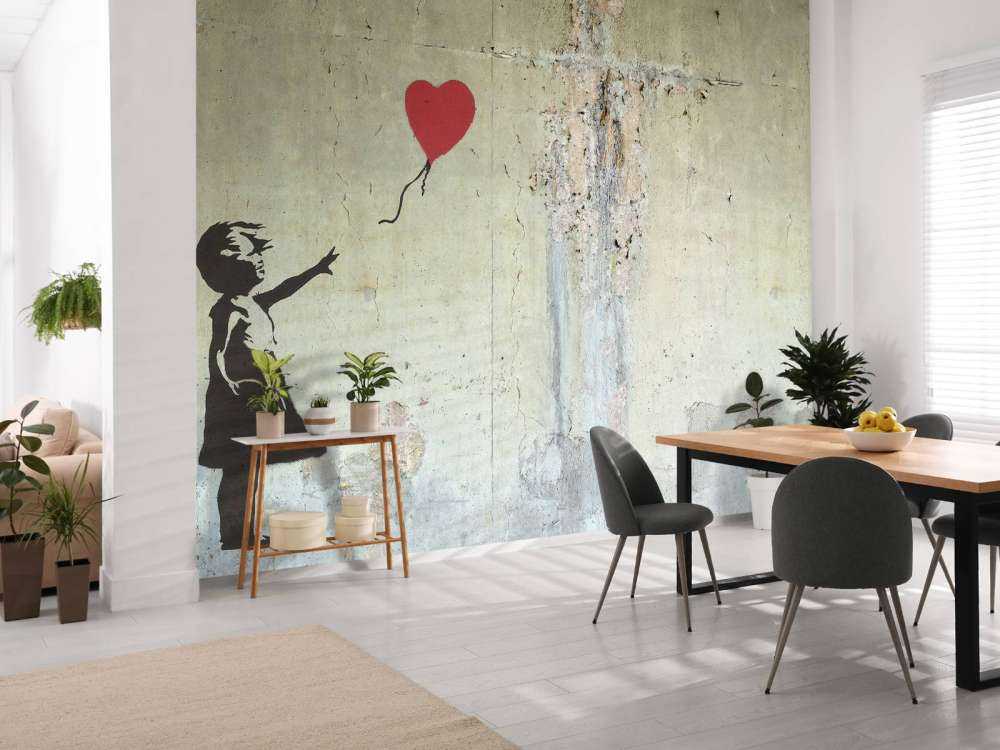 Banksy - Balloon girl, raw concrete