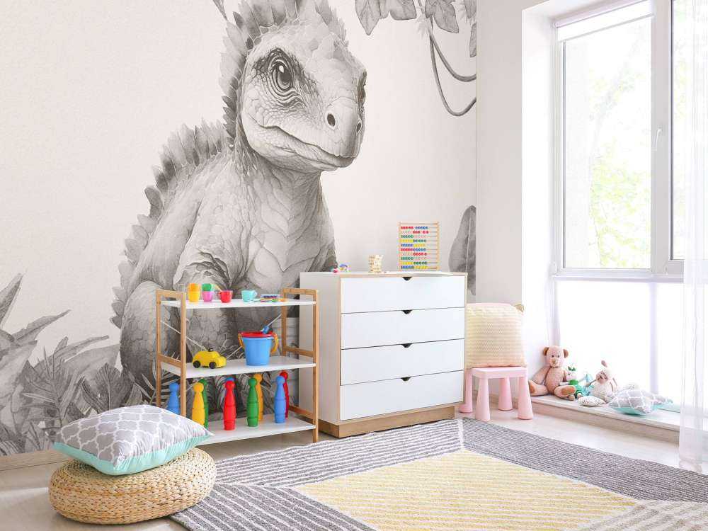 Młody ankylozaur w beżowej dżungli