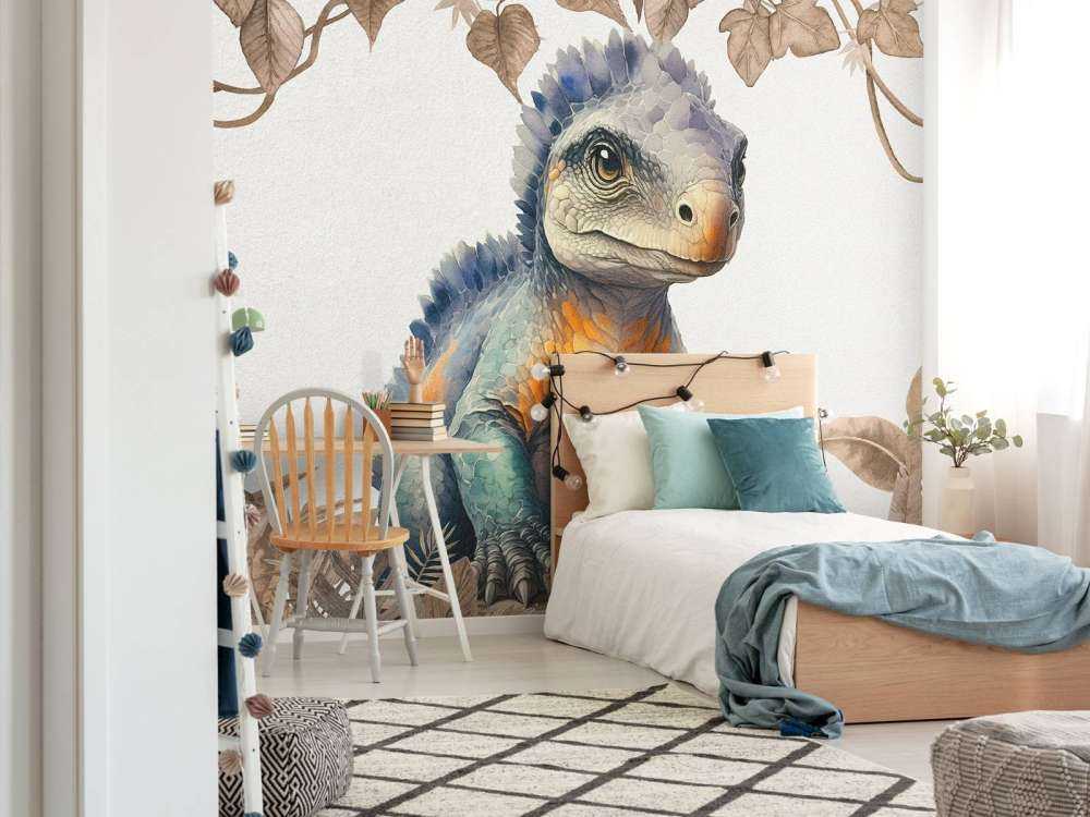 Młody ankylozaur w taupe dżungli