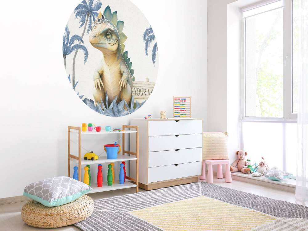 Młody stegozaur w niebieskiej dżungli