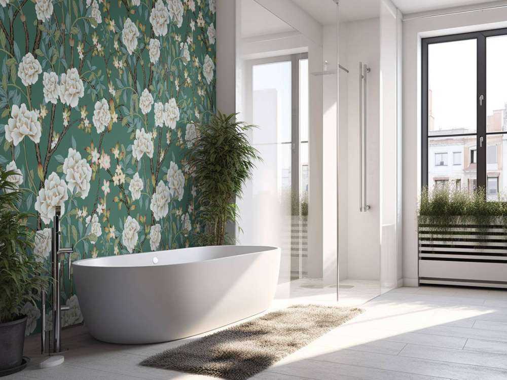 Piwonie na zielonym tle