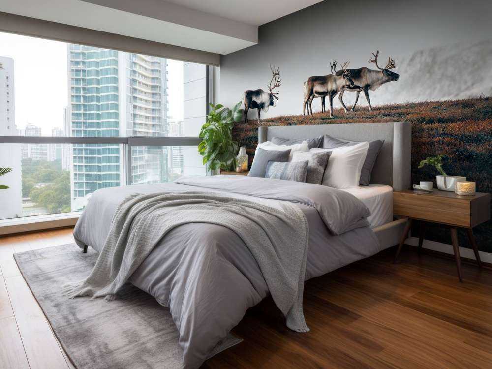 Grupa reniferów w północnej Europie