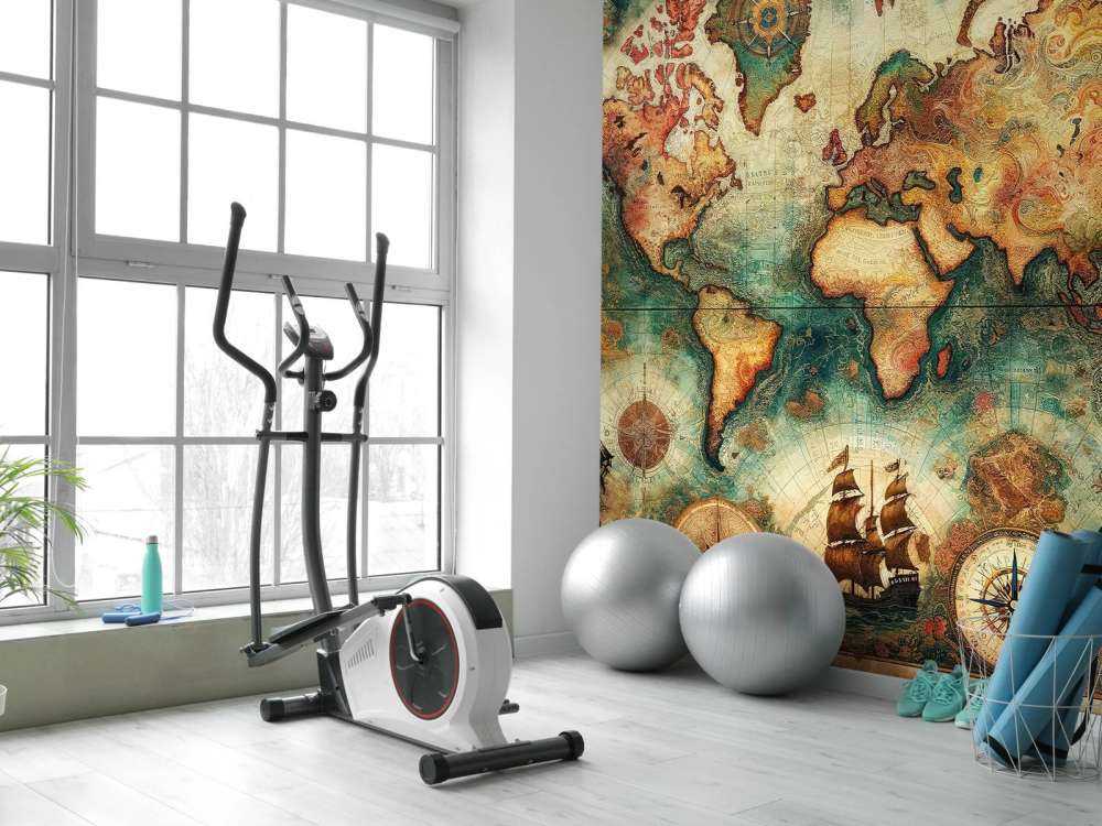 Zabytkowa historyczna mapa świata