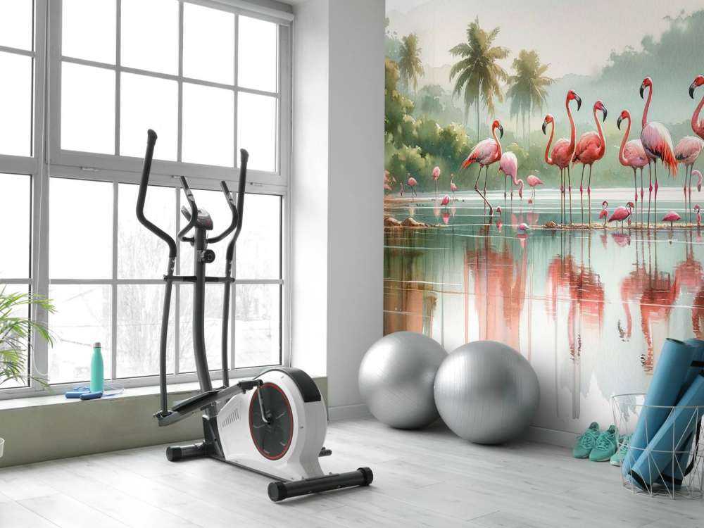 Poranne odbicia flamingów