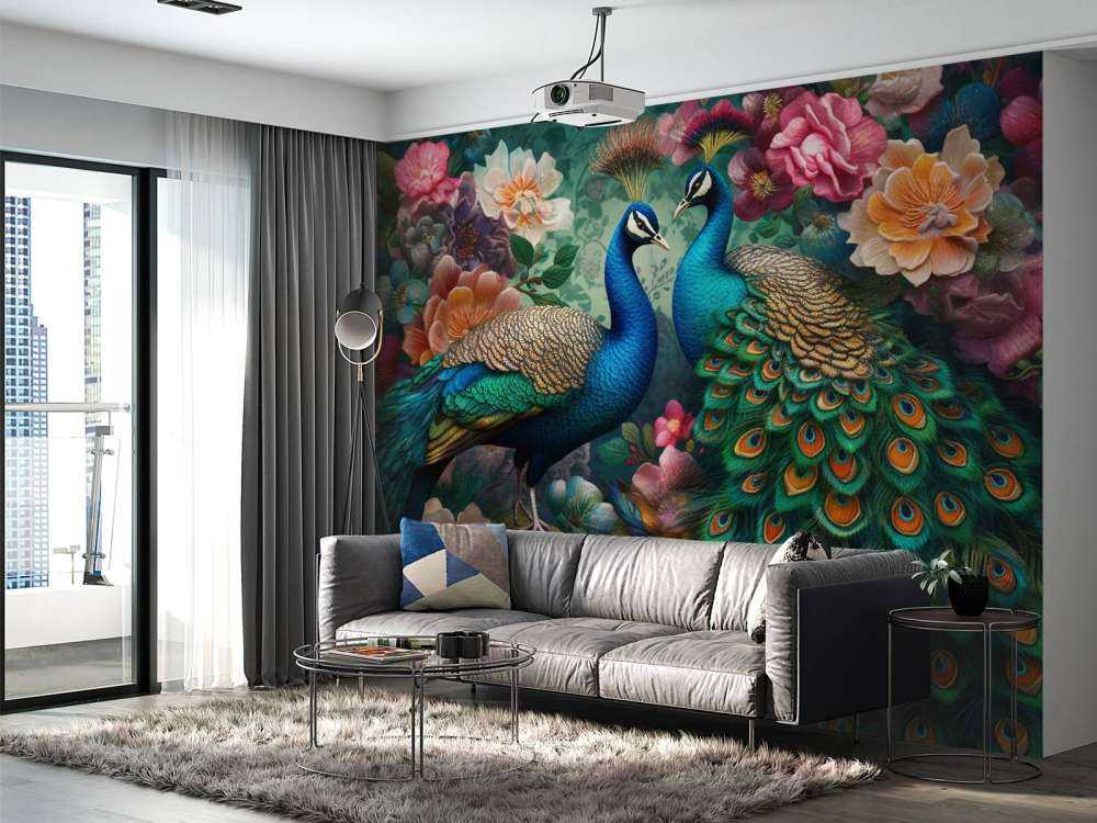 Kwiatowa Kula z Pawiami