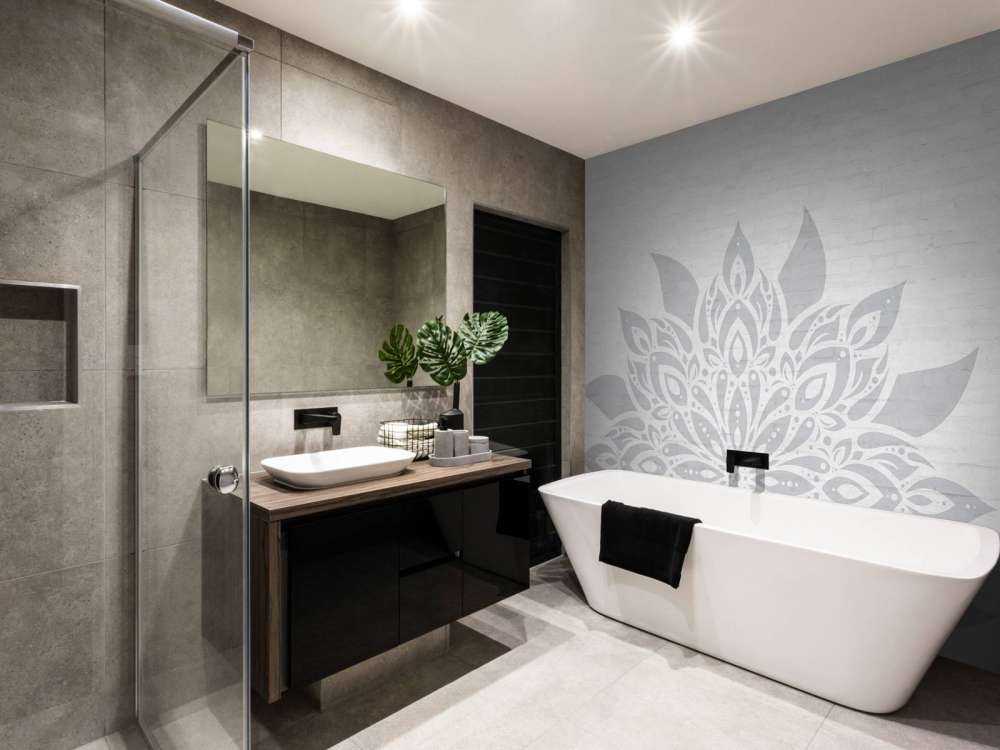 Jasnoszary Mandala On Brick