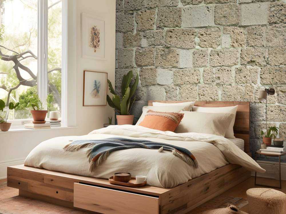 Ściana z dużych cegieł