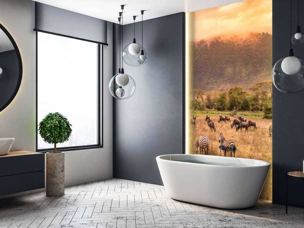 Krajobraz sawanny z zebrami