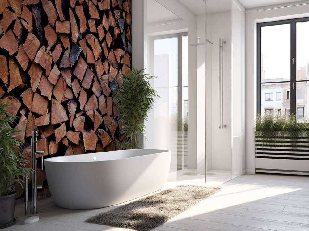 Rozłupywanie i układanie drewna w stosy