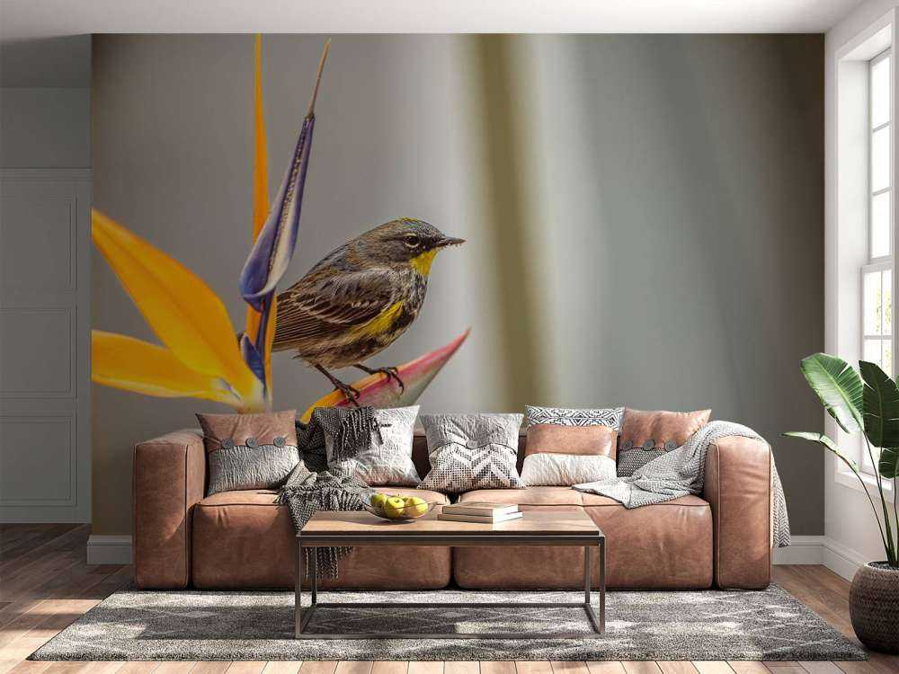 Rajski kwiat z ptakiem