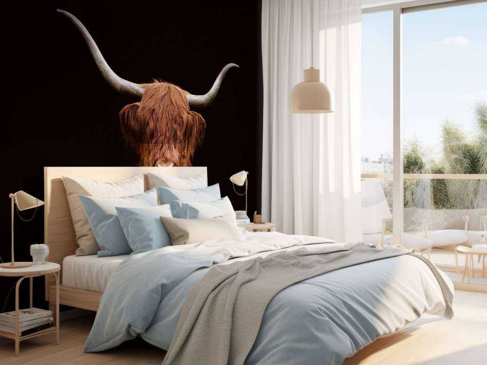 Szkocka rasa wyżynna na ciemnym tle