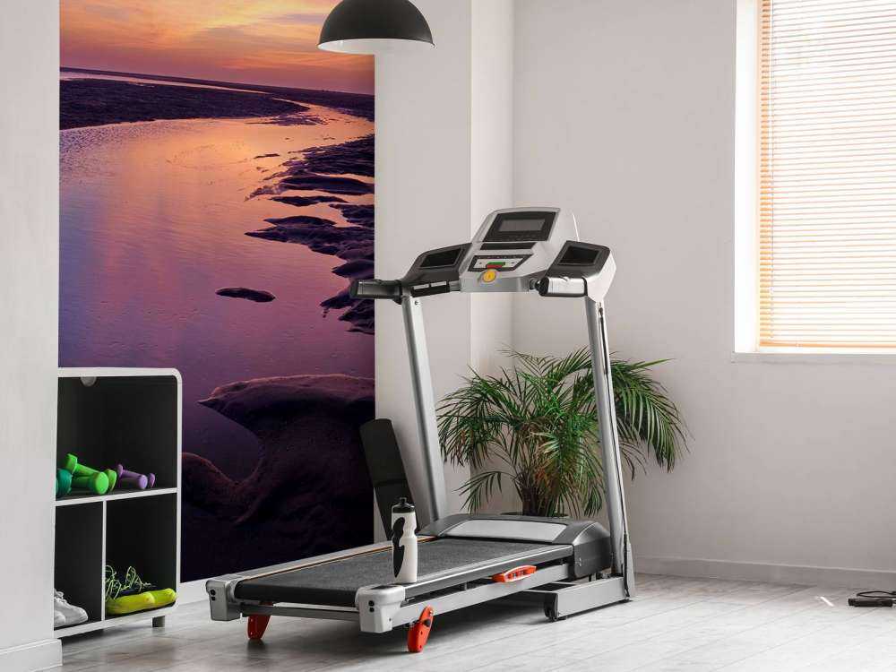 Zachód słońca z purpurowym zachodem