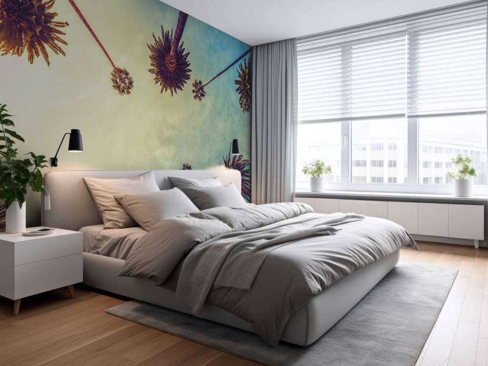 Widok z dołu na palmy