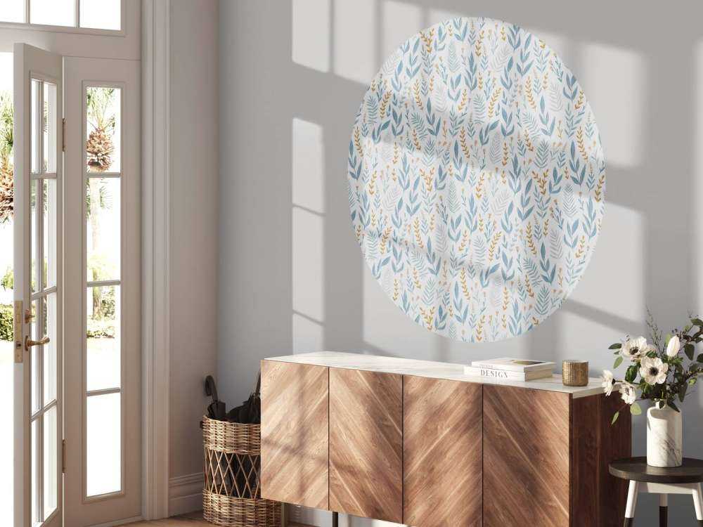 Niebieski wzór liści