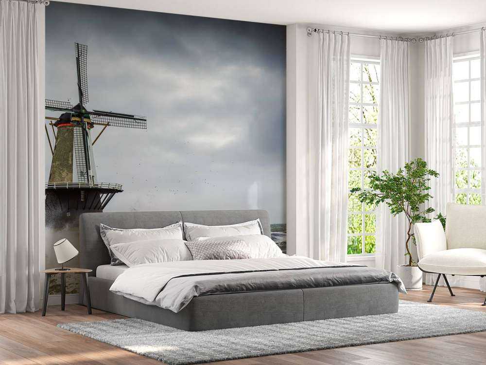 Młyn z falami sztormowymi