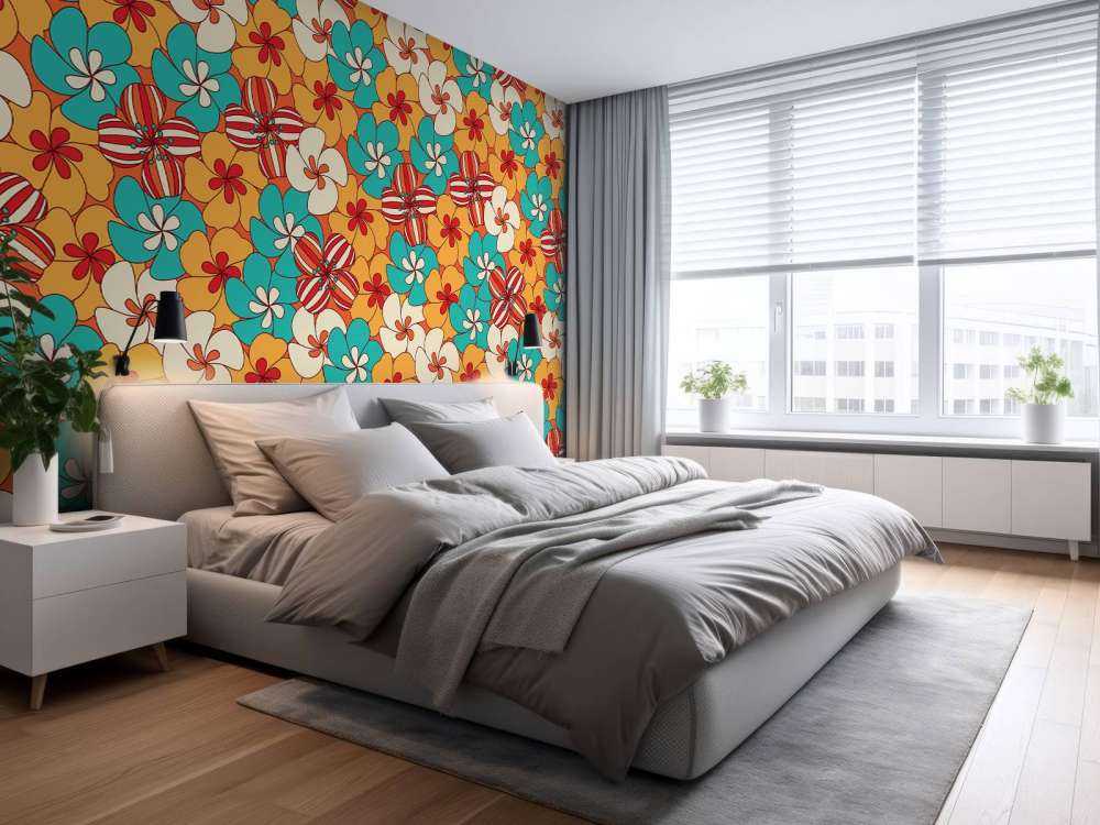 Kolorowe kwiaty w stylu vintage