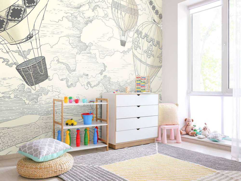 Białe nowoczesne balony na gorące powietrze