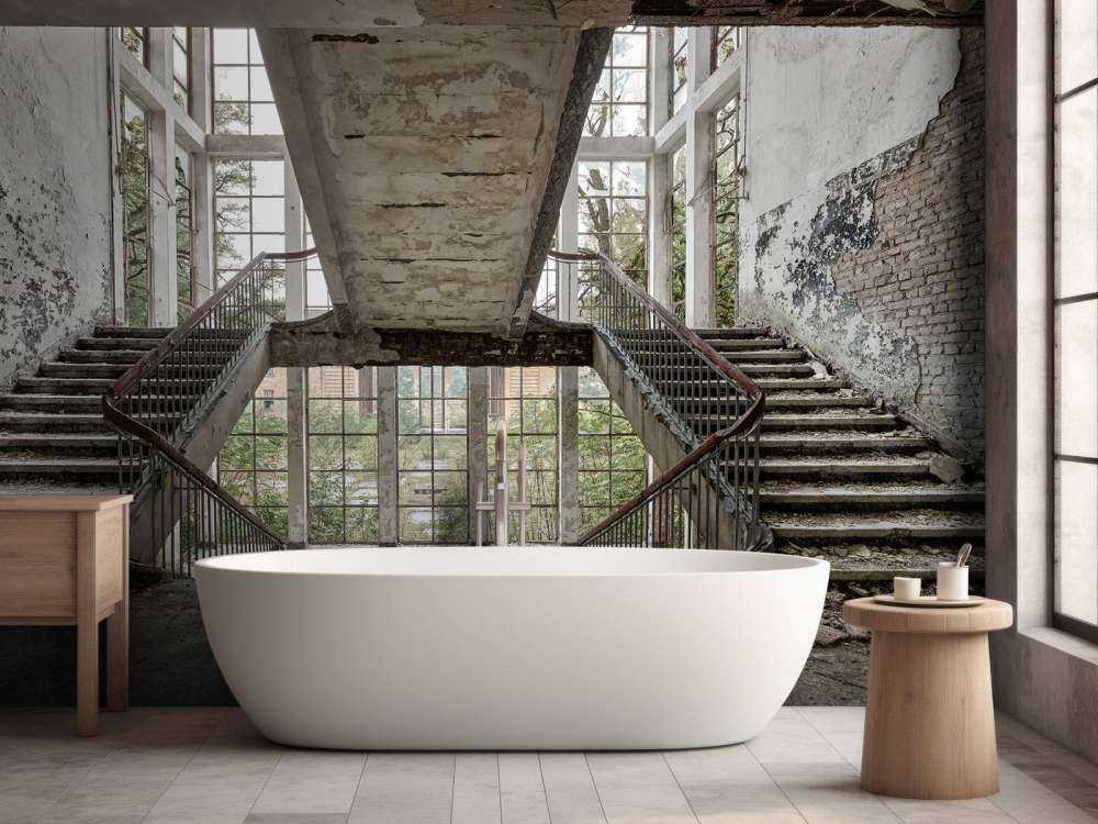 Schody w opuszczonej szkole