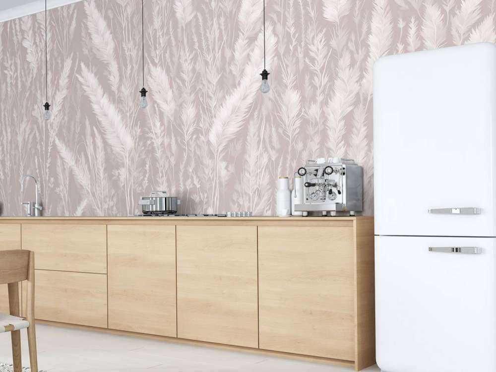 Ściana traw polowych - taupe