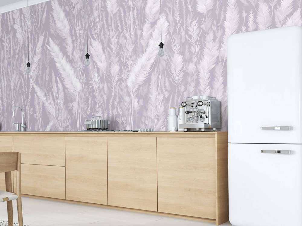 Ściana traw polowych - fioletowa