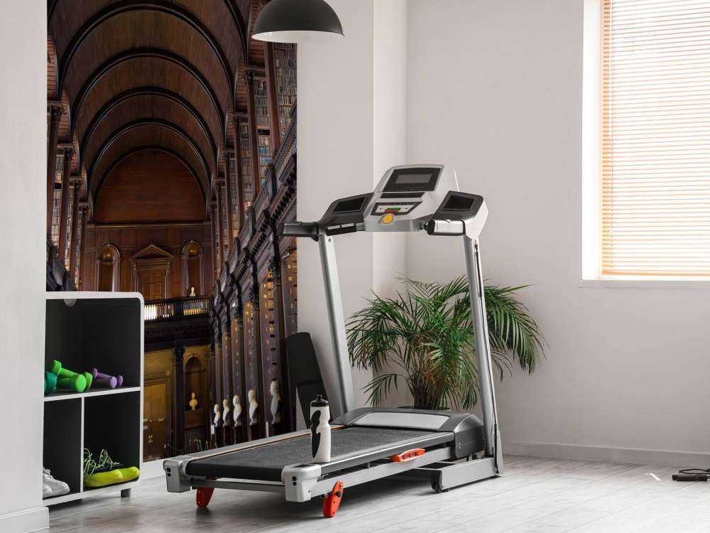 Klasyczna sala książkowa z łukami