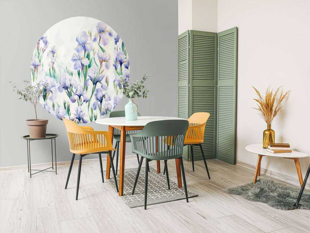 Irysy tańczą w bezszwowym pastelowym kolorze