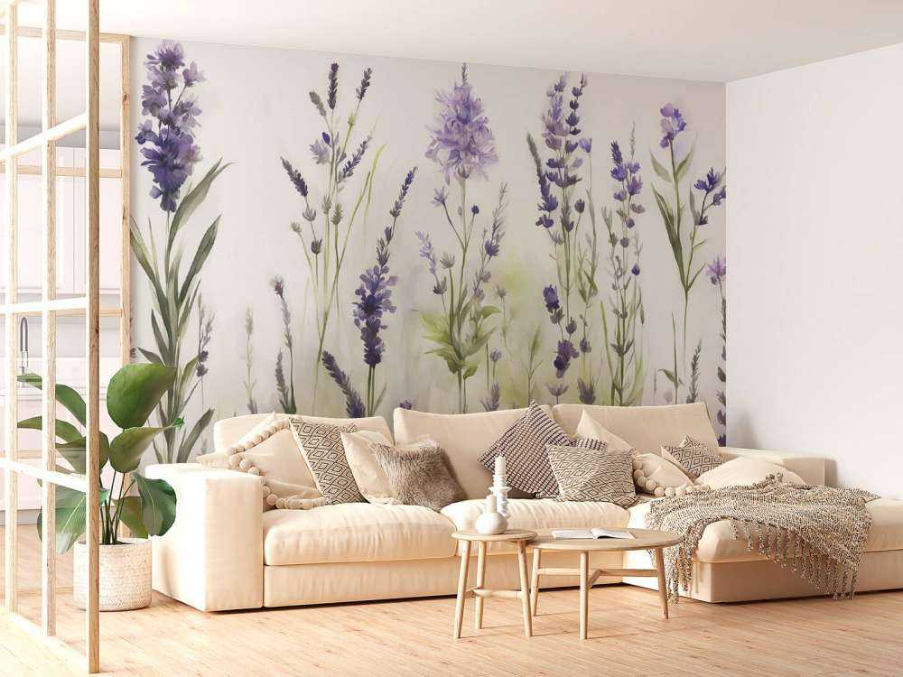 Lawendowa Polana Bezszwowy Stonowany Liliowy