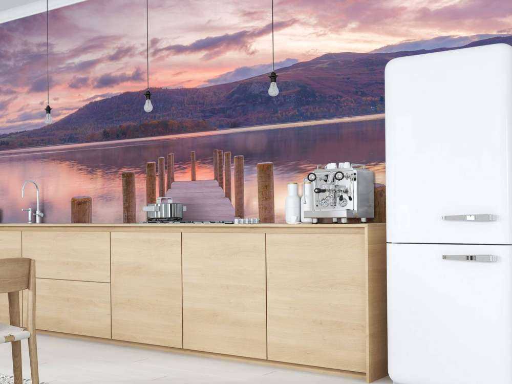 Nabrzeże zachodzie słońca