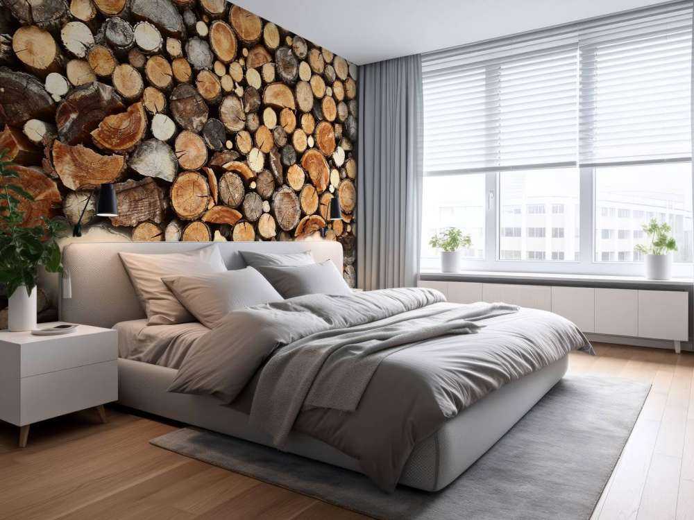 Pnie drzew ułożone w stosy