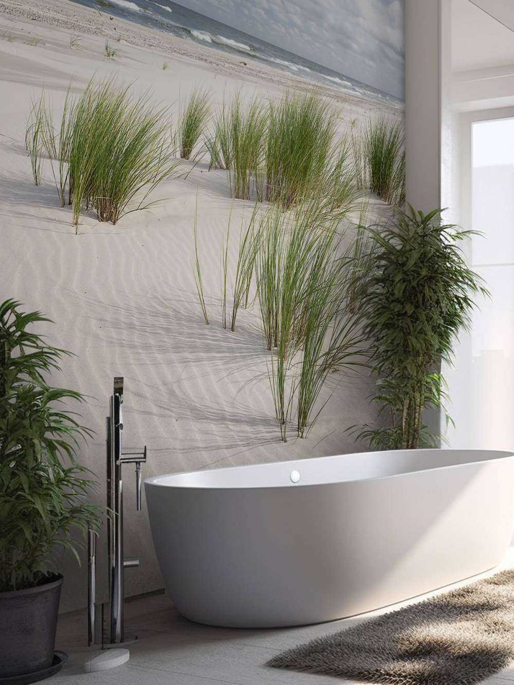 Plaża z roślinami wydmowymi