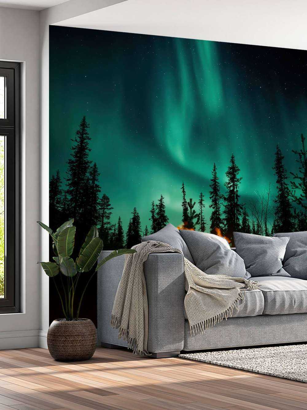 Ognisko pod północnymi światłami