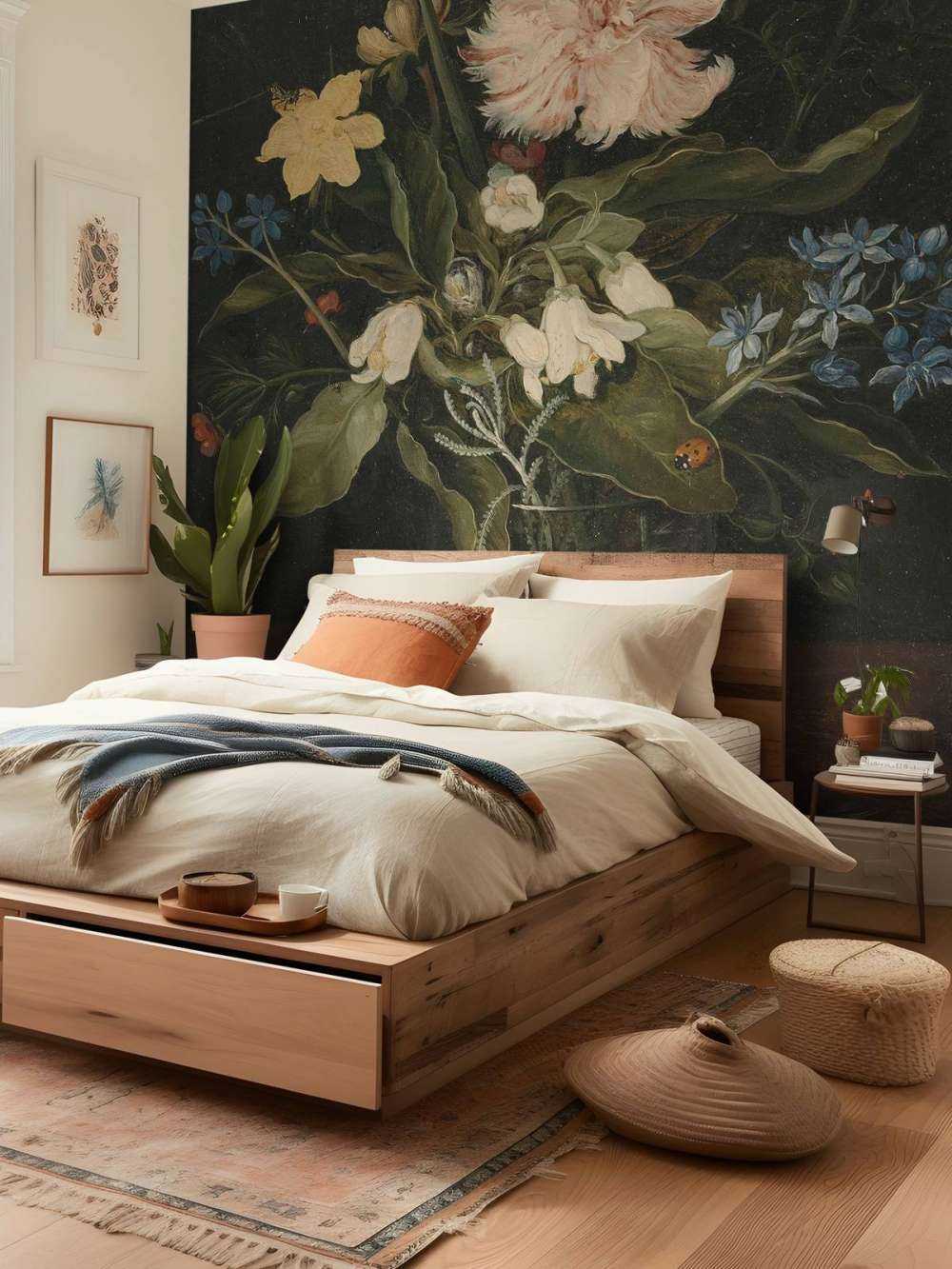 Martwa natura z kwiatami w szklance.