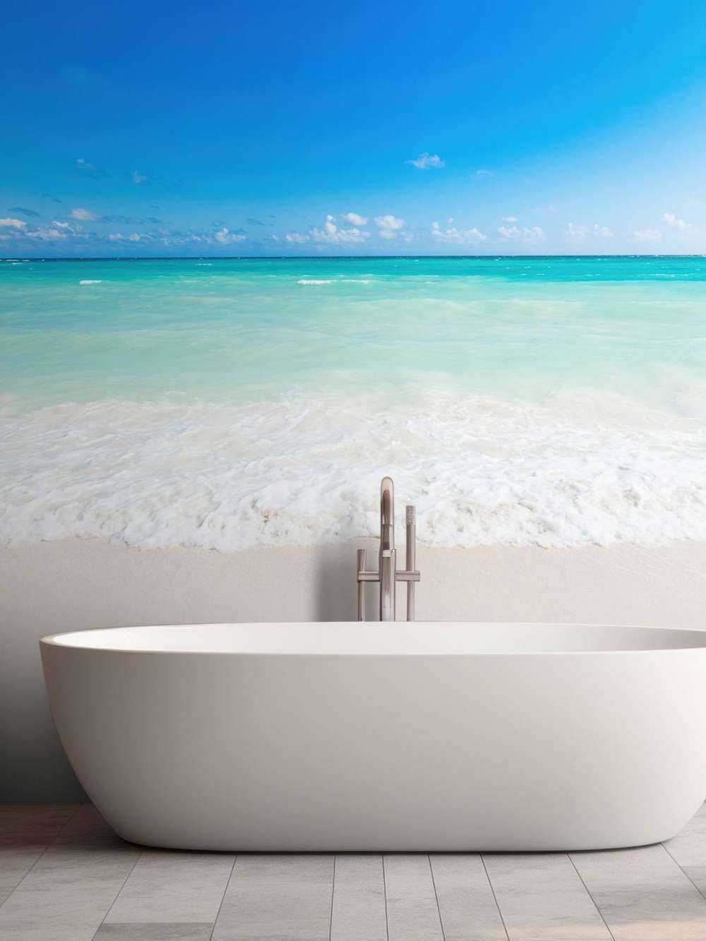 Biała plaża i fale