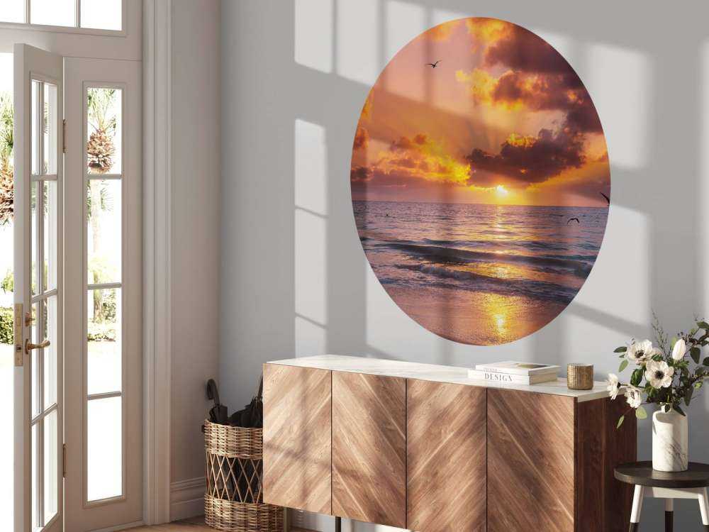 Piękny pomarańczowy zachód słońca