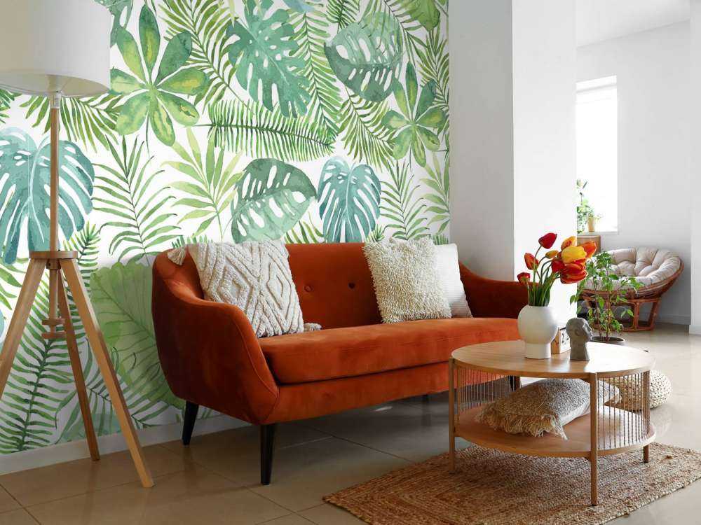 Tropikalne liście akwarelowe