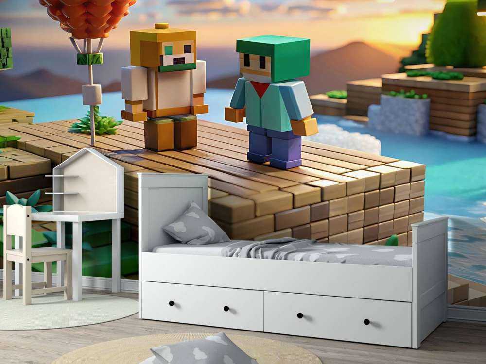 Balon na gorące powietrze w dolinie pikseli