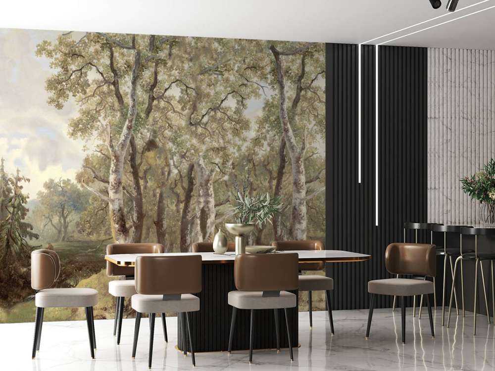 Panorama Kolorowego Krajobrazu Leśnego